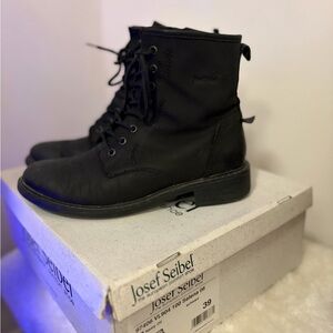 Josef Seibel Selena Lace-Up Black Boots